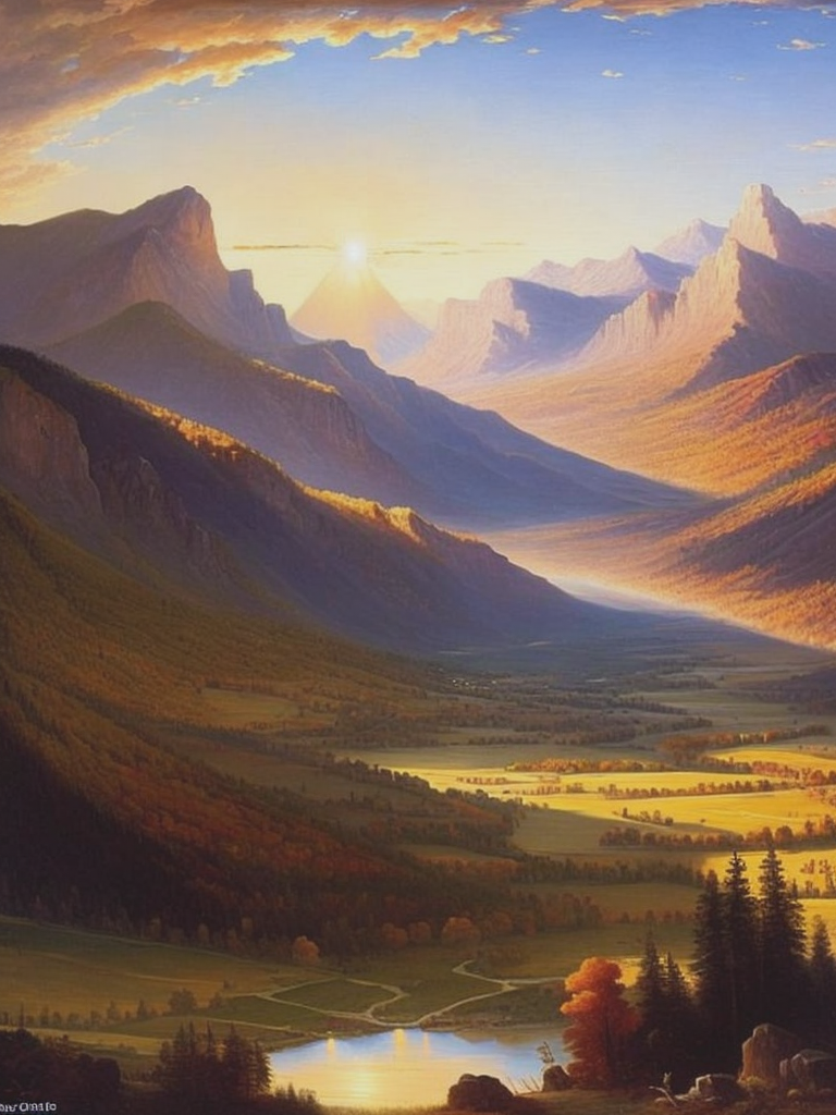 08779-3631702816-A sprawling mountain range, bathed in the light of the rising sun, casting long shadows over the valley, oil painting, By Thomas.png